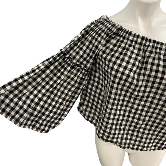 Who What Wear Top Womens Medium Gingham Summer Country Picnic Farm Ranch BBQ - Picture 9 of 14